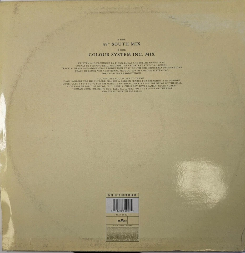 Soundscape Dubplate Culture Test Pressing 1997 Satellite EX Soundscape Vinyl 12” - Image 4 of 4