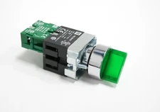 RB2-BK123 22.5mm 2 Pos Green illuminated Maintain Selector C/W LED 120V 1NO Open