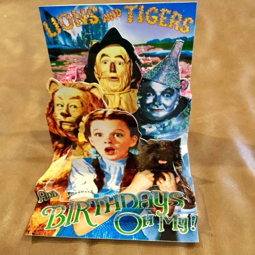 Wizard of OZ Lions And Tigers Birth Day 3 D Card Pop Shot - Picture 4 of 4