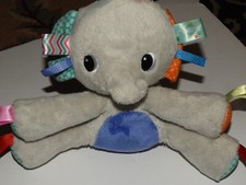 Taggies Bright Starts Elephant Stuffed Plush Animal Lovey 10"