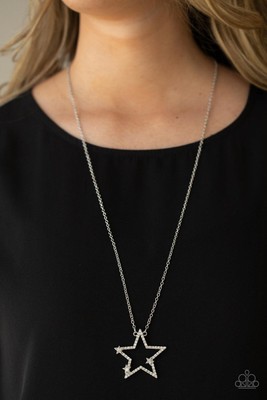 Paparazzi I Pledge Allegiance To The Sparkle White Long Necklace!