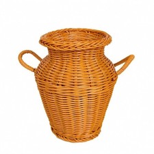 Woven Basket Vase with Handles Lightweight Vessel Long-Lasting for Shelf