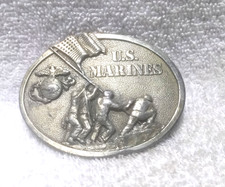 US Marines 1982 Bergamot Raising Victory Flag The Few The Proud Buckle Vintage