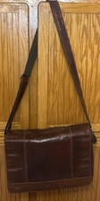 Jack Georges Voyager Super Messenger Bag Brown Genuine Leather Adjustable Strap