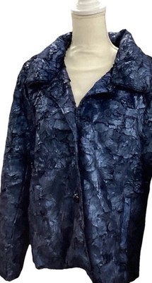 Adore Blue Textured Jacket Size Medium, Spring Break, Party,