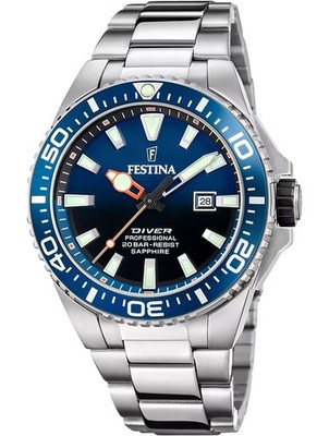 Festina The Originals Stainless Steel Blue Dial Divers F20663-1 200M Men's Watch