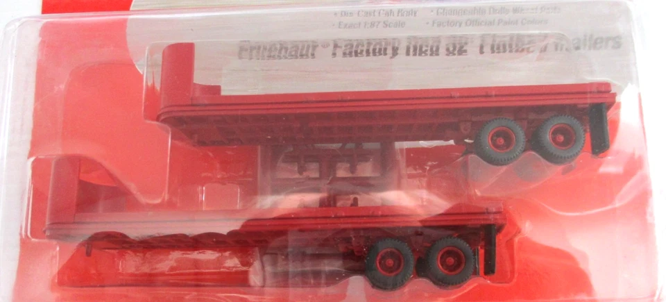 HO Mini Metals Fruehauf Factory Red 32" Flatbed Trailers - Image 2 of 2
