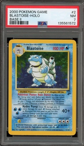 Pokemon Blastoise Base Set 2 Holo Rare #2 PSA 7