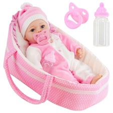 Baby Girl Doll 15" & Carry Cot
