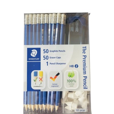 STAEDTLER Pencil Set 101 Piece Includes 50 Pencils 50 Eraser Caps 1Sharpener