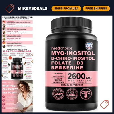 Myo-Inositol 40:1 Supplement with Folate & Vitamin D3 - 120 Capsules for Wellnes