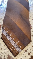 Vintage Retro Mod Funky Brown Wemlon Neck Tie Cool Design 55  Floral Stripe