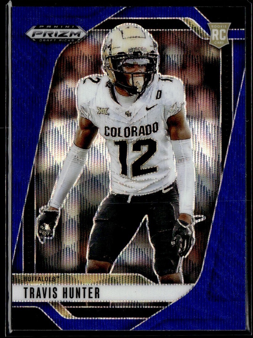 2025 Prizm Draft Picks Blue Wave Travis Hunter Rookie /299 Buffaloes #20
