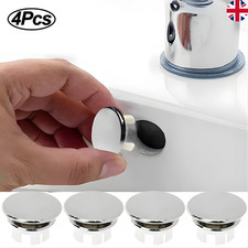 Basin Overflow Covers Chrome - Replacement Circle Hole Bathroom Sink Clip Insert