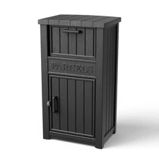 Package Delivery Box for Outside - Waterproof Resin Storage with Auto Tilt Of...