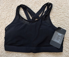 Fabletics Mesh Sports Bra Black Size Medium- New With Tags - Breathable/Impact