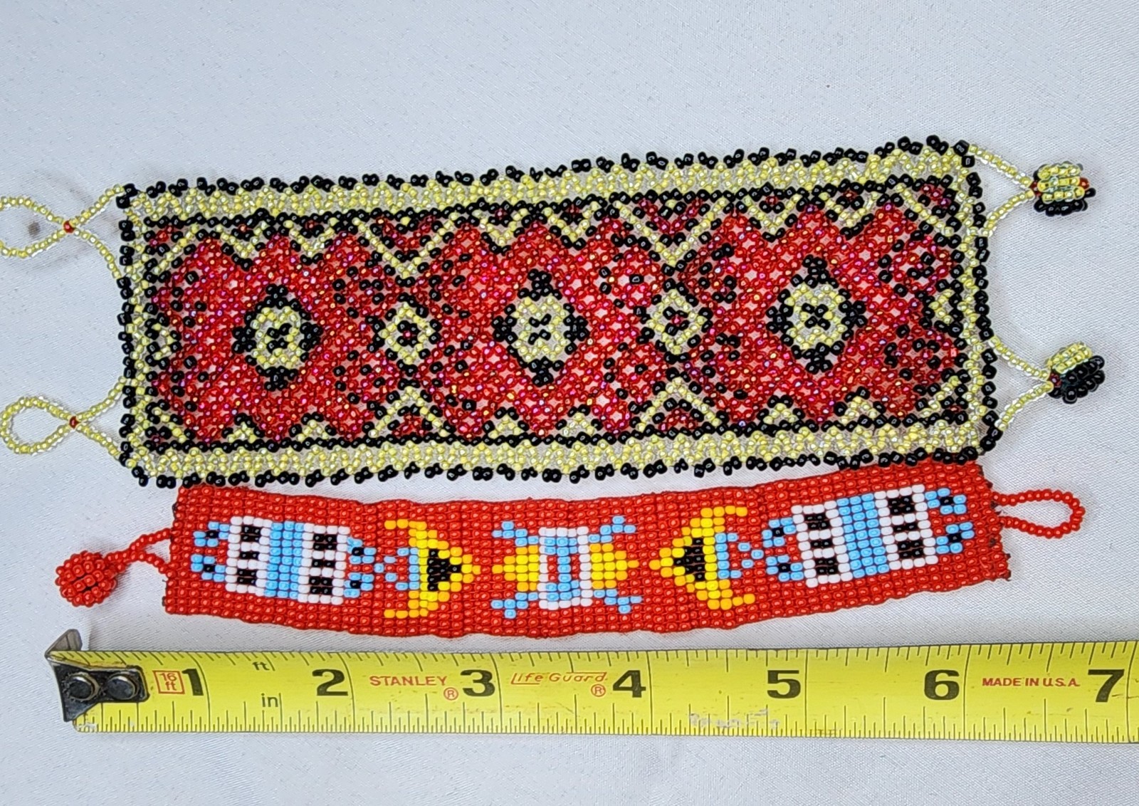 (2) Handmade Beaded Bracelets featuring designs - image 8