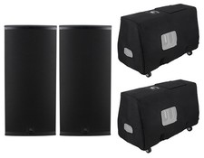 2 JBL SRX922 Dual 12" 3-Way Powered Active DJ PA Speakers Caster-boards Covers