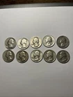 LOT OF  10 90% Silver) (1964 and Earlier) Washington Quarters