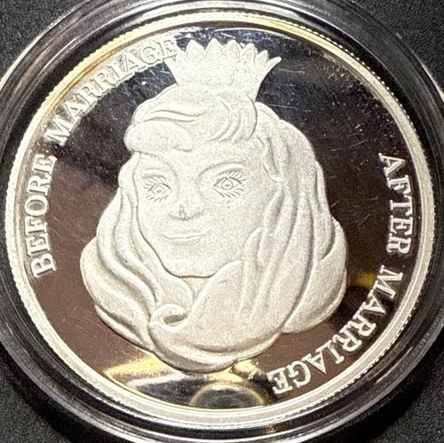1 Oz Before Marriage & After Marriage Satire Coin .999 Fine Silver Rare Round