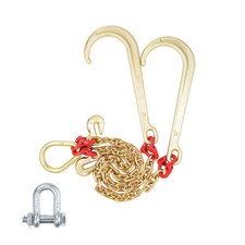 V Towing Bridle Chain Towing with 15in J  Grab Hooks Transport Tow Chain Bridle