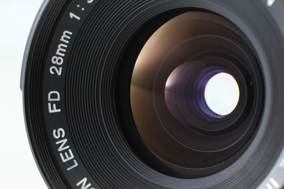 Probado [COMO NUEVO] Canon FD 28mm f3.5 S.C. Lente de montaje MF FD gran angular de JAPÓN Foto 3 de 4
