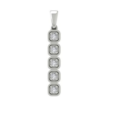 Lab Grown Diamond 10K Weißgold Mode Anhänger 18'' Silber Kabel Kette