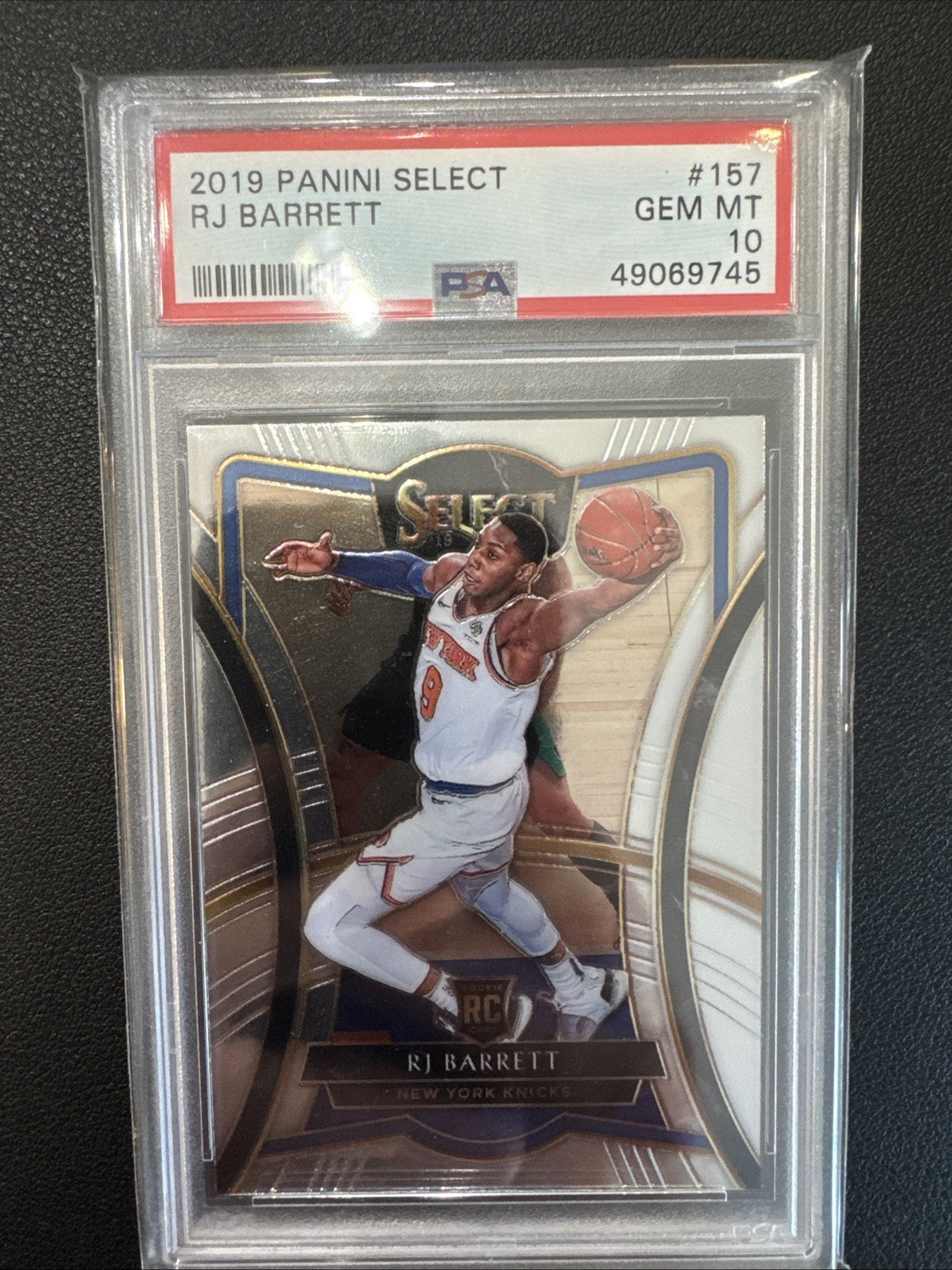 RJ Barrett 2019-20 Panini Select Premier Level Rookie RC #157 PSA 10 Knicks