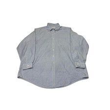 Vintage Brooks Brothers Makers Mens 18-34 Blue Oxford Button Down Shirt Made USA