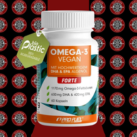 ProFuel Omega 3 Forte 60 Kapseln AlgenöL Vegan Hochdosiert EPA DHA Omega-3 Herz
