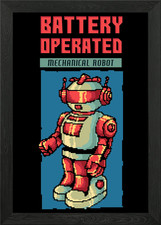 Vintage 80s Robot Framed Wall