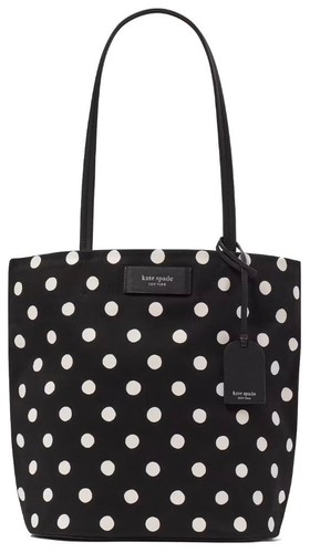 KATE SPADE ON PURPOSE SUNSHINE DOT PRINTED CANVAS LARGE TOTE BLACK KF870 NWT$228 - Picture 2 of 7