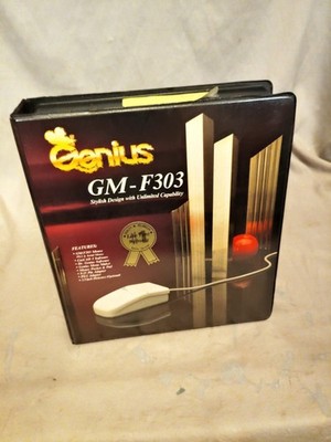 Vintage Genius Serial Mouse GM-F303 w/ Manual, Case, & 5.25''  Software Disks