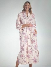 MISS ELAINE Zip Front Quilted Robe Size Large