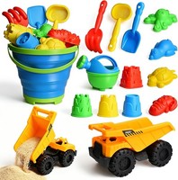 Sandspielzeug Set Mit Faltbarem Eimer Schaufel SandföRmchen Bagger Bunt