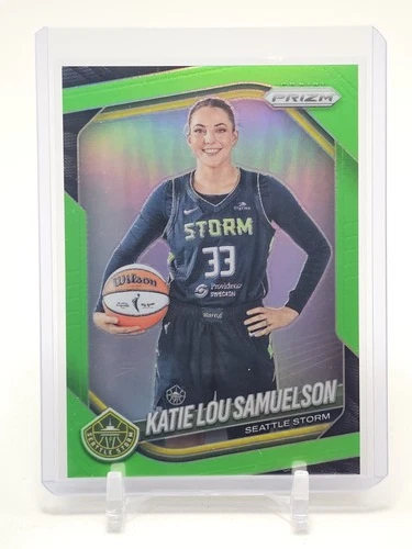 KATIE LOU SAMUELSON 2025-26 PANINI PRIZM WNBA LIME GREEN /225 #82 STORM Q5908