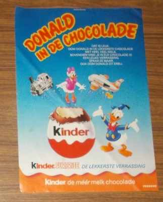 Rare Advertising OB Egg Children Surprise Ferrero DONALDS FLEET FAMILY Benelux 1988