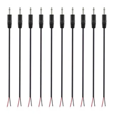 Fancasee 10-Pack 3.5mm 1/8" to Speaker Wire TS Mono Male Plug Bare Wire... 