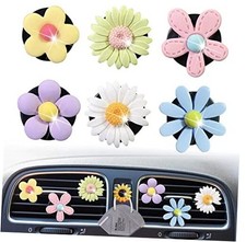 7 Pcs Cute Daisy Air Vent Clips, Flower Car Air Fresheners Vent Clips Cars