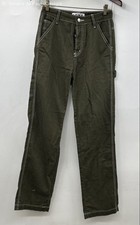 S.O.N.G. Carpenter Pants Women's Size 1/25 Green Stitching