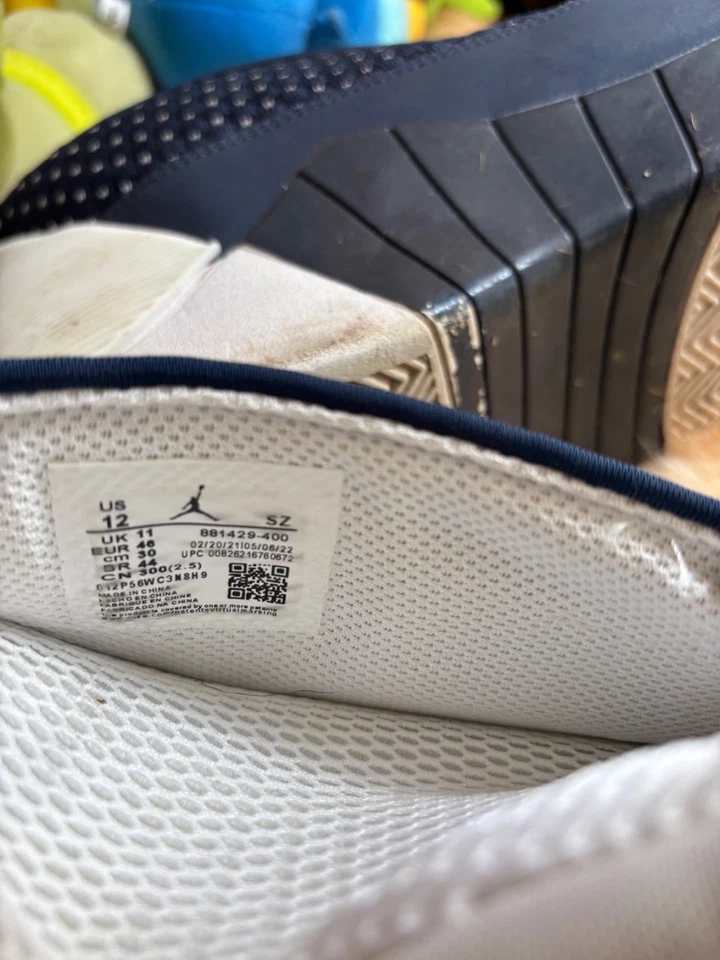 Hombre Talla 12 - Air Jordan 15 Retro 2017 Obsidiana Blanco Azul Marino Cuero (881429-400) Foto 3 de 4