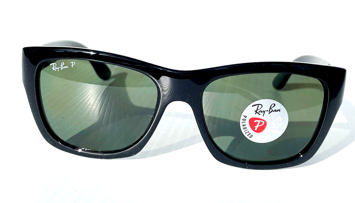 NEW Ray Ban Shiny Black POLARIZED Green Lens Sunglass RB4194  display picture 1