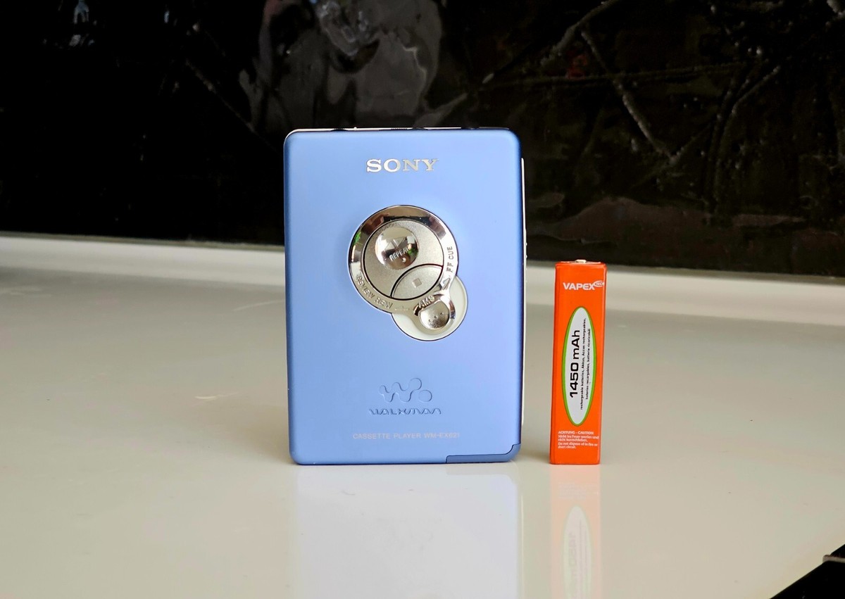 Blue Slim Sony WM-EX621 Walkman Cassette player Fully Working +