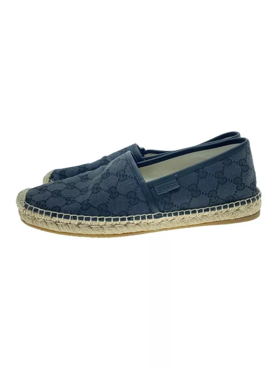 GUCCI deck shoes espadrilles UK 7.5 Black canvas Used