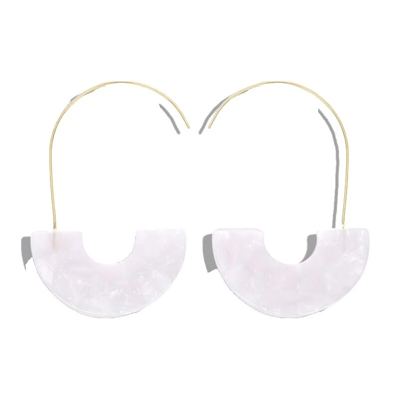 Lucite White Gold Fashion Earrings