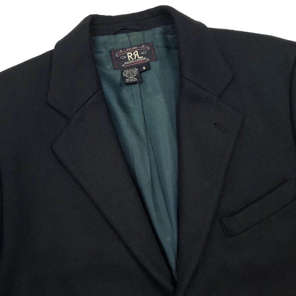 Vintage RRL Blazer Jacket Small Short 38S Black Sport Coat Double RL Made in USA - Image 4 of 4