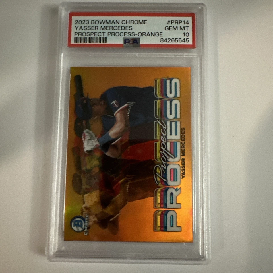 2023 Bowman Chrome Yasser Mercedes #PRP14 Prospect Process Orange Ref /25 PSA 10 - Image 2 of 4