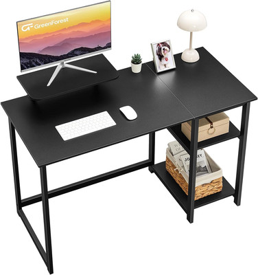 Computer Desk 39 Inch with Monitor Stand, Office Desk with Adjustable Storage Sh