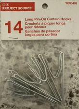 Package of 14 Project Source 3-inch Long Pin-On Curtain Hooks - 0090499 - NEW