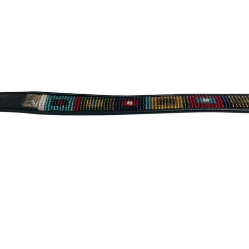 Brighton Gürtel Medium 30 schwarz bunt Perlen Southwestern Vintage schmal - Bild 7 von 10